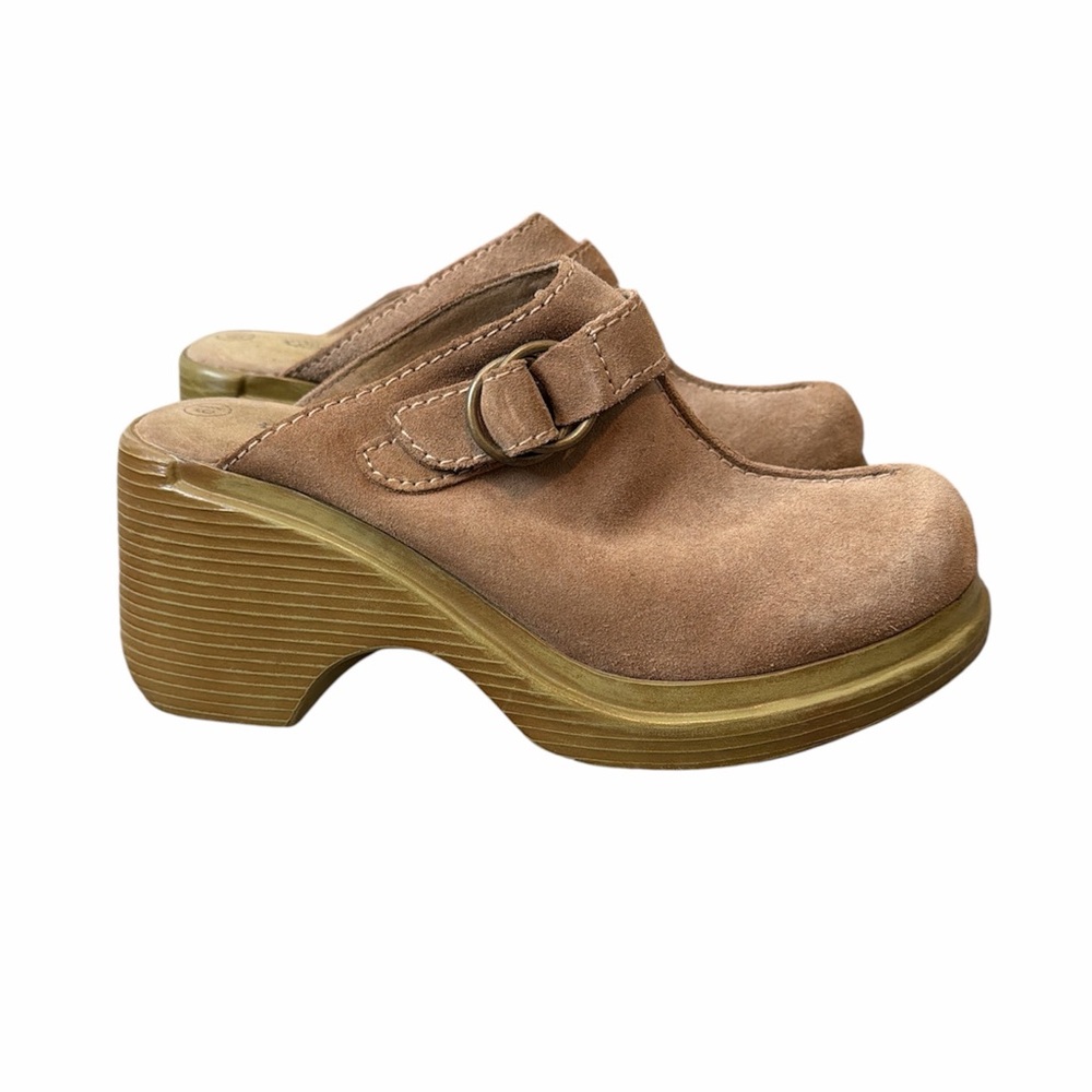 Lower East Side chunky platform clogs sue 6.5 tan beige 90s Y2K boho mules